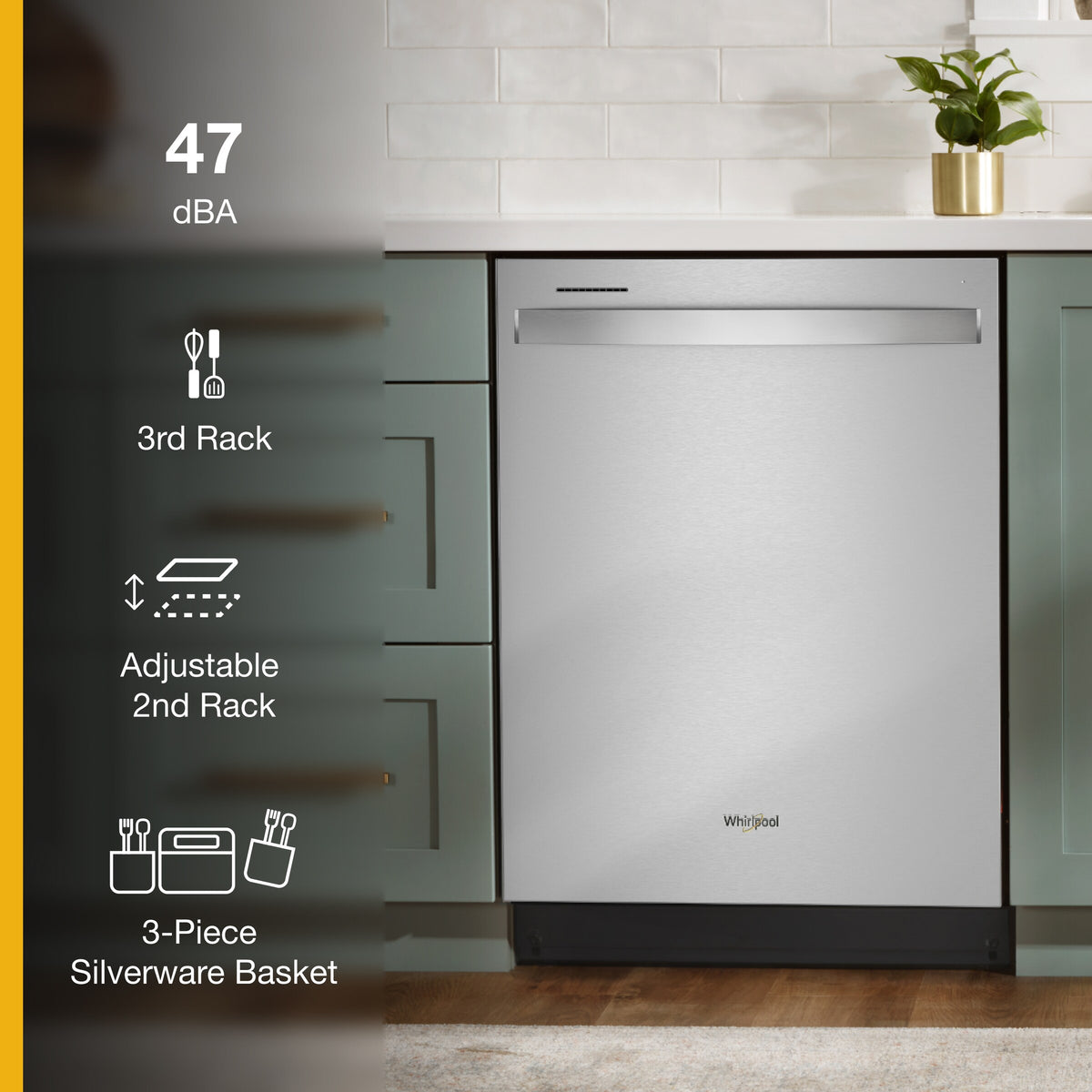 24” Stainless Steel Dishwasher with AI Intelligent Wash - 47 dBA