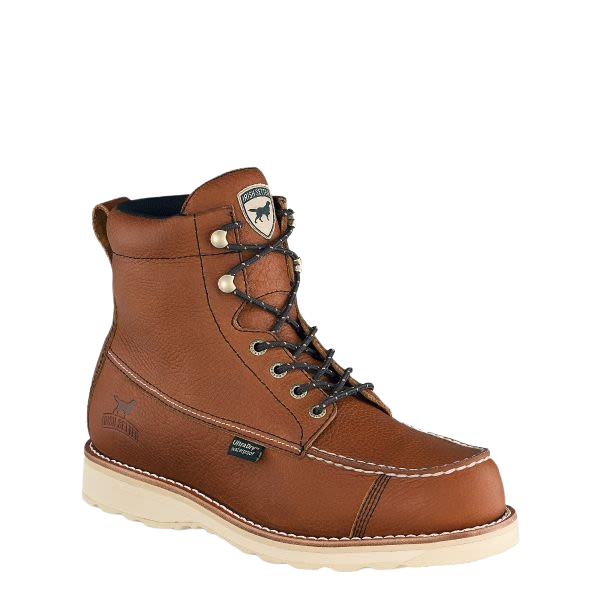 Men’s brown leather work boot with white sole from Clothing & Shoes, Safety Gear, and Footwear collections