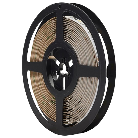 Rolled indoor LED smart tape light kit on black plastic spool for home improvement electrical and lighting collections