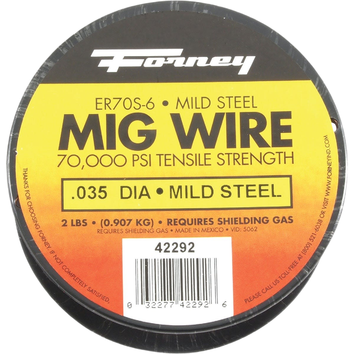 Forney Mild Steel Mig Wire, 0.035 In. 2 Lb.