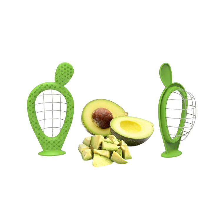 Green avocado cuber kitchen gadget with avocado halves and diced pieces in kitchenware and tools collections