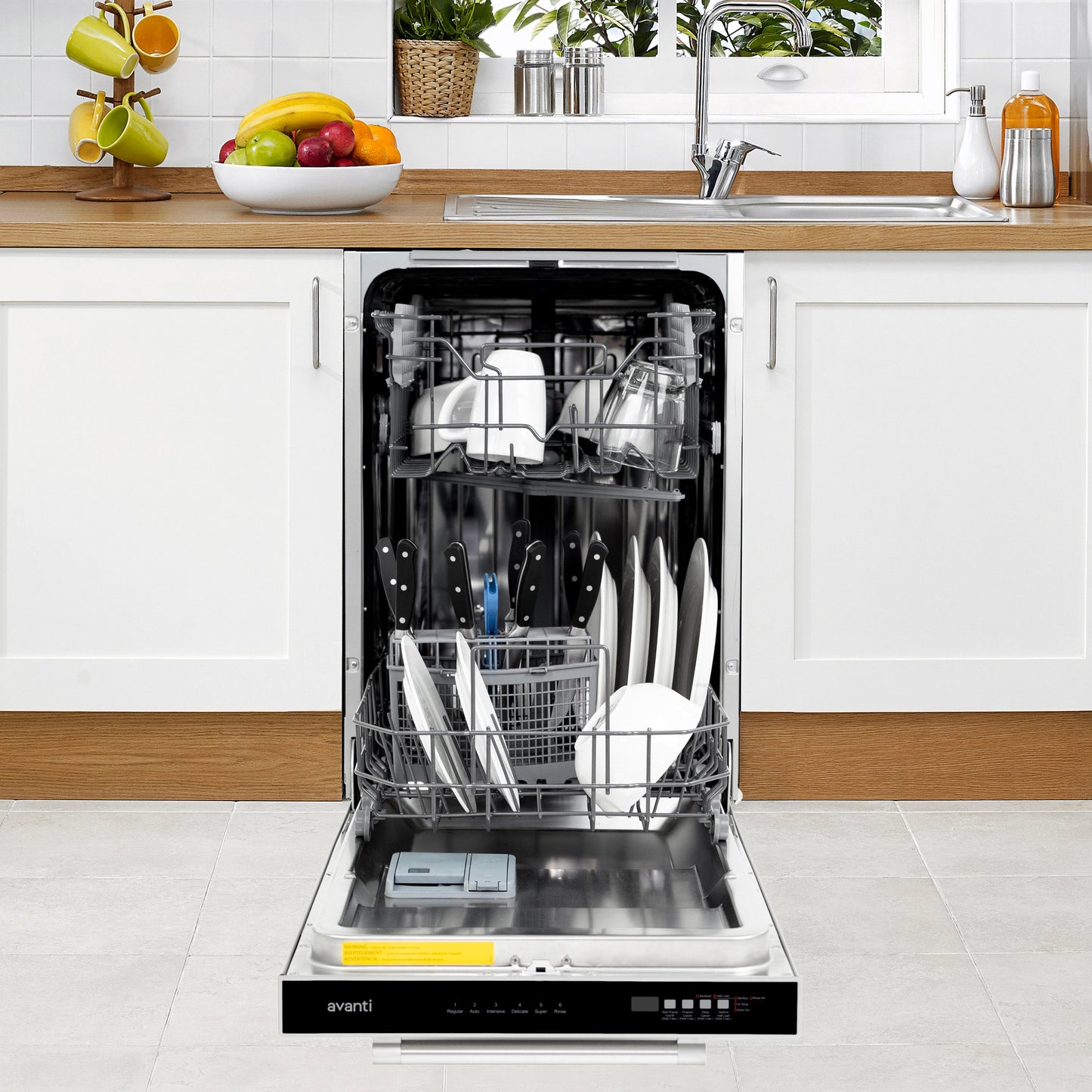 Avanti 18" Built In Dishwasher - Stainless Steel