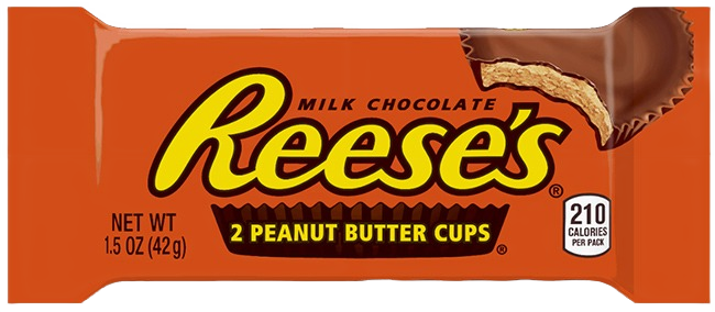 Single 1.5 oz Reese's peanut butter cup with milk chocolate and peanut butter from Chocolates & Candies collection under $50
