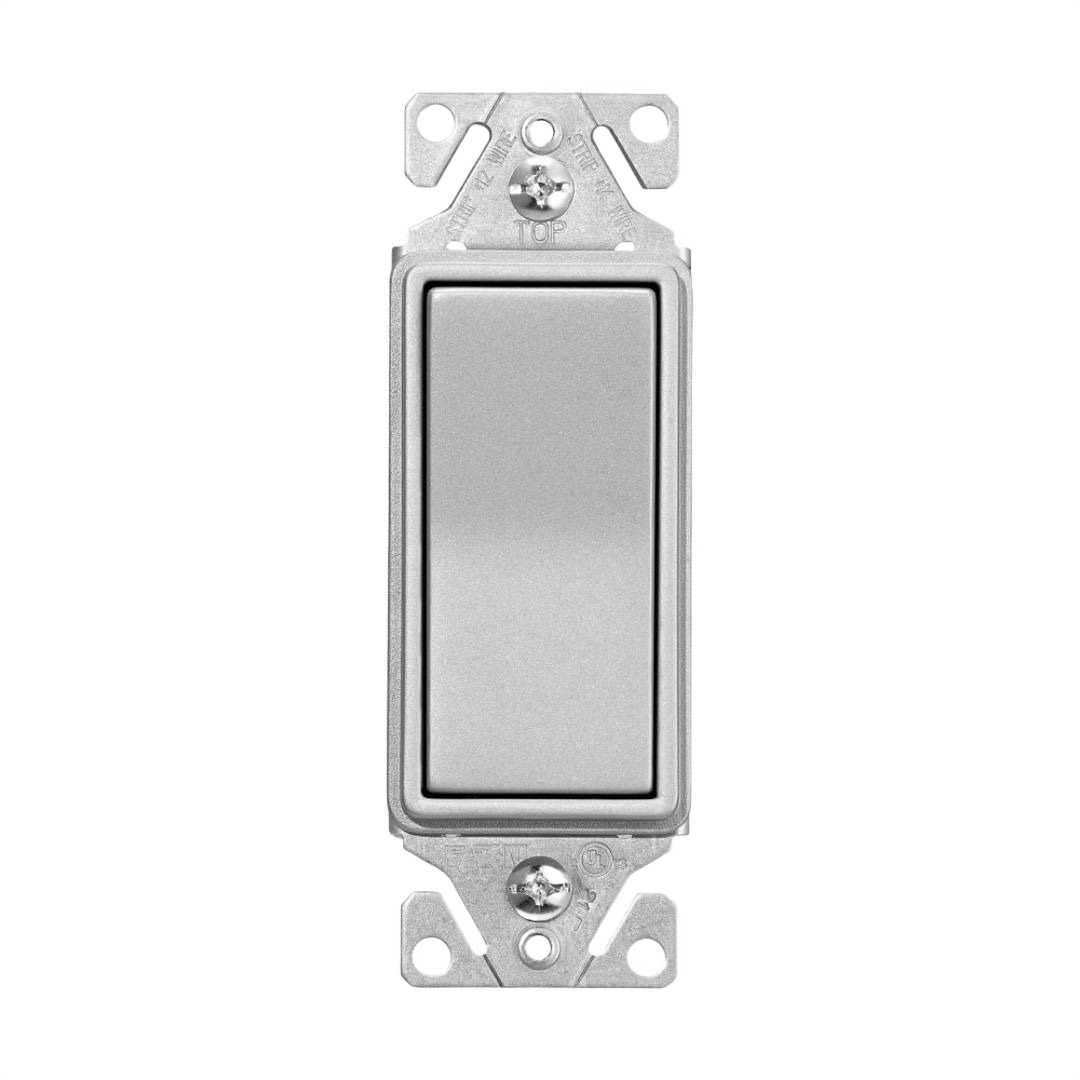 Silver granite decorator-style 3-way light switch for home improvement and electrical use