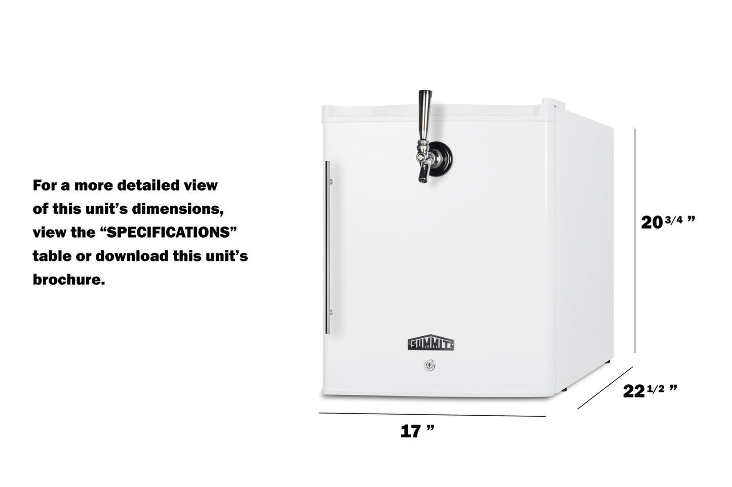 17" Wide Tabletop Front Tap Beer Kegerator