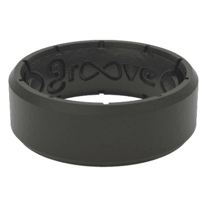 Black breathable silicone ring with inner grooves for comfort in jewelry and accessories collections under $50