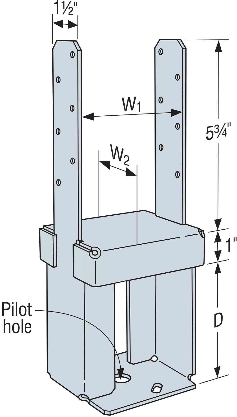 Simpson Strong-Tie PPB66-4Z 6X6 Porch Post Base 4 In. Depth