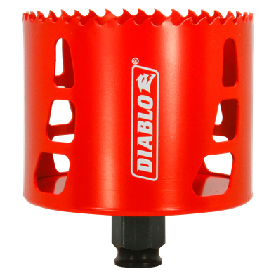 Red metal hole saw with sharp teeth and Snap-Lock Plus mandrel system for woodworking tools under $50 collections
