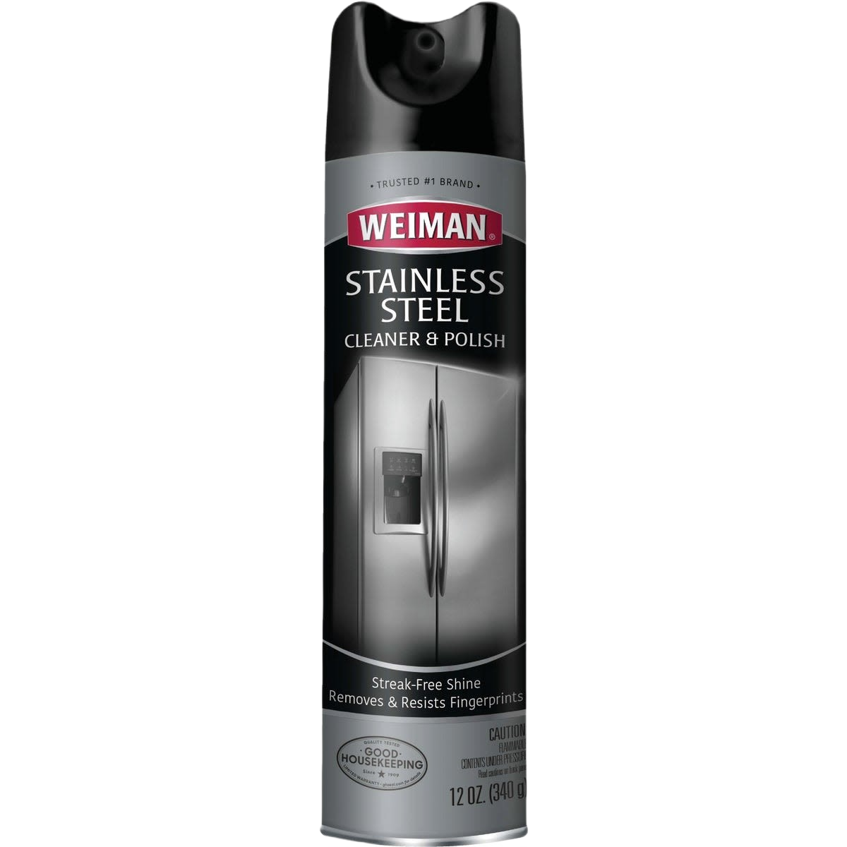 12 oz. aerosol cleaner and polish for stainless steel surfaces with streak-free shine and fingerprint resistance