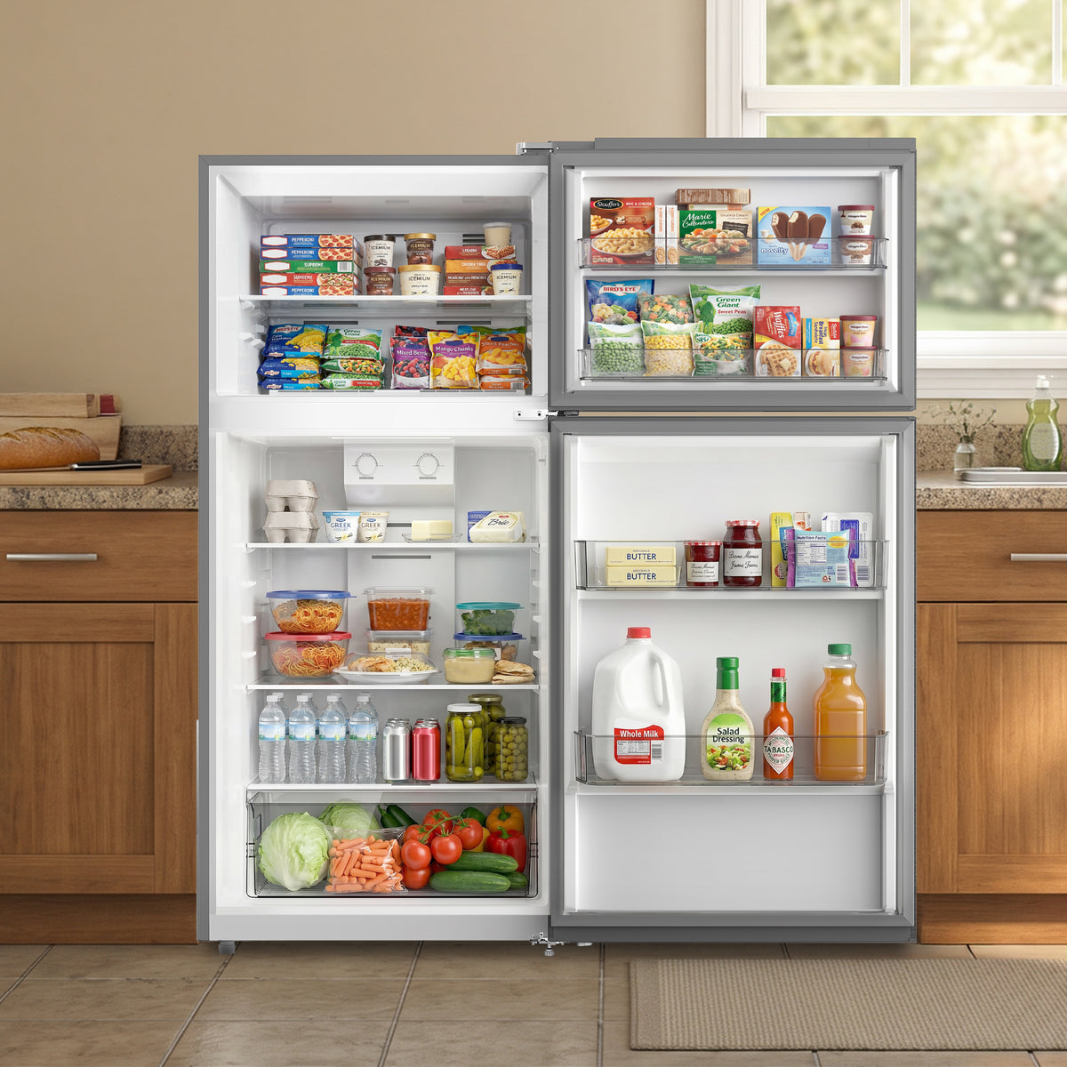 Element Electronics 14.2 cu. ft. Top Freezer Refrigerator - Stainless Steel, ENERGY STAR (ERT14CSCS)