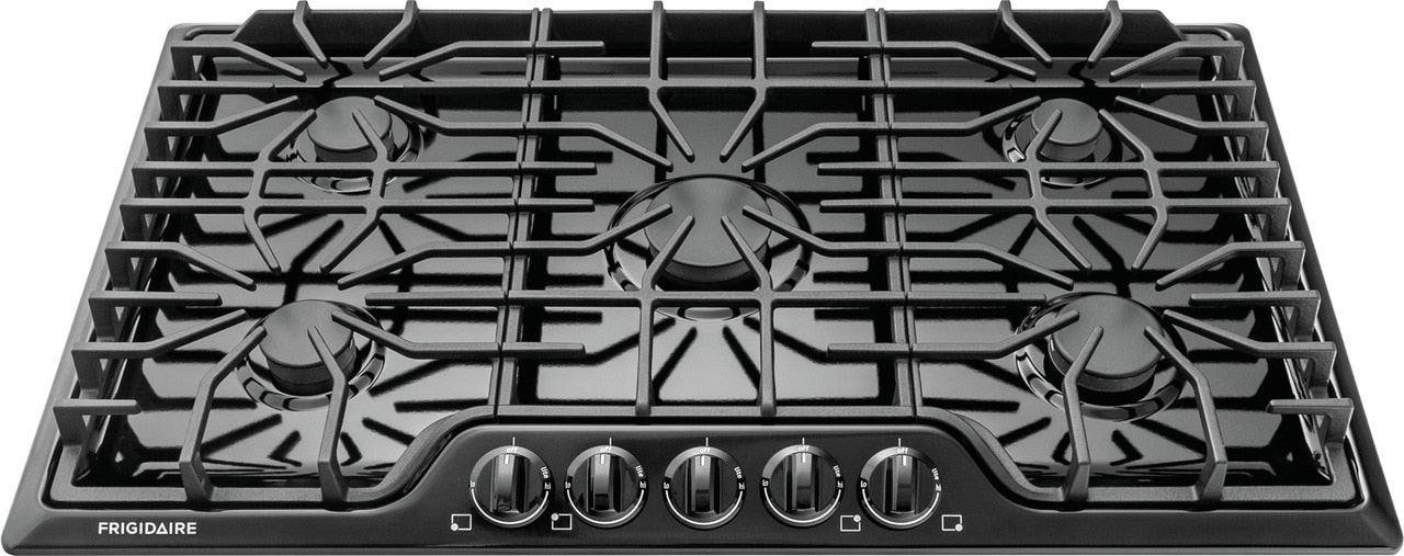 36-inch gas cooktop with continuous cast iron grates and sealed burners from kitchen appliances collection