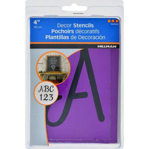 Decorative script stencil pack with reusable 4-inch oil board letters and numbers for home improvement under $50 collections