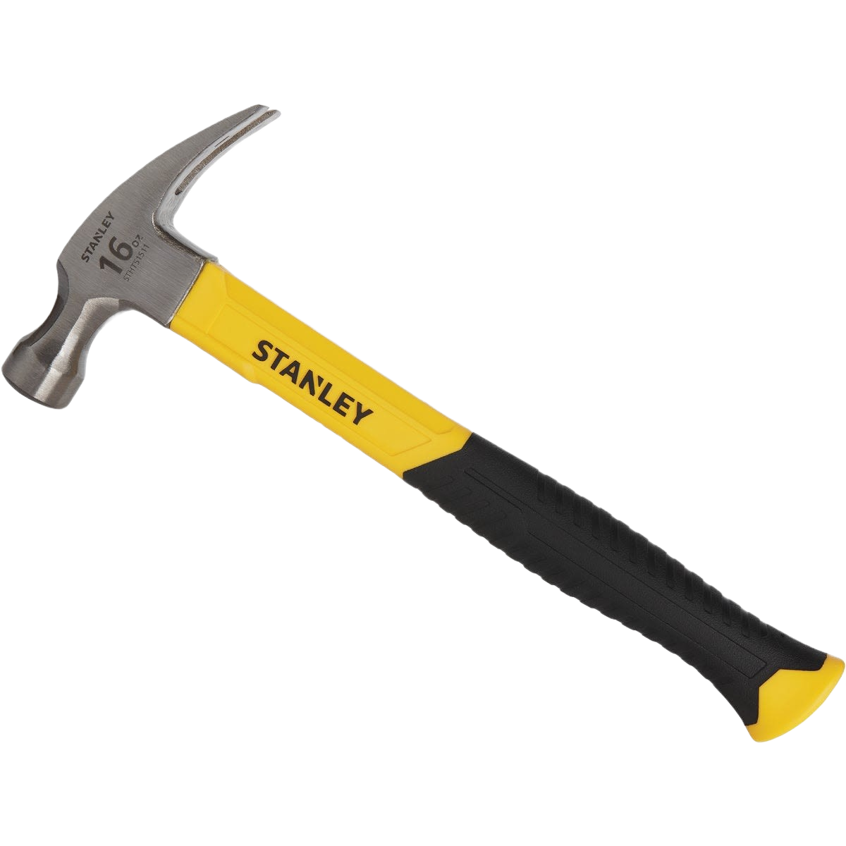 16 oz claw hammer with fiberglass handle and anti-vibration grip for woodworking and home improvement tasks
