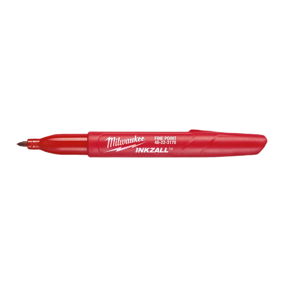 Red fine-point marker pen designed for rough surfaces in woodworking, measuring, and hand tools under $50 collections