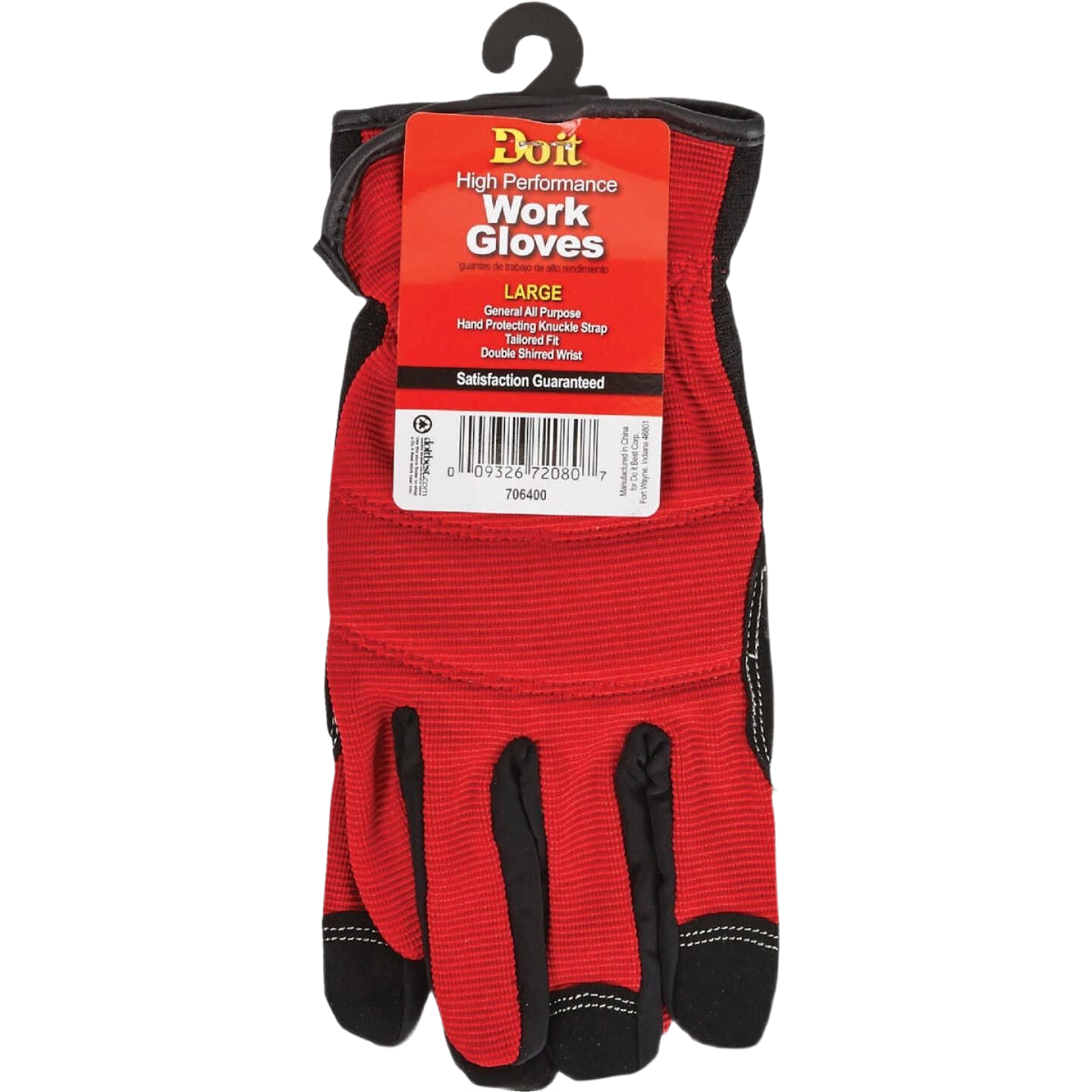 Large red and black polyester spandex work gloves for hardware, safety, and home improvement tasks under $50 collections