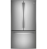 Stainless steel counter-depth French-door refrigerator with bottom freezer and vertical handles from Appliances collection