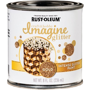 Rust-Oleum Intense Gold Imagine Glitter Paint can for specialty paint and home improvement projects