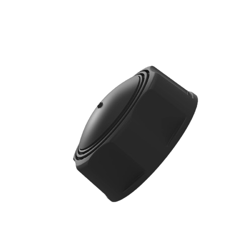 Black fuel tank cap designed for automotive use, compatible with John Deere engine and auxiliary parts collections.