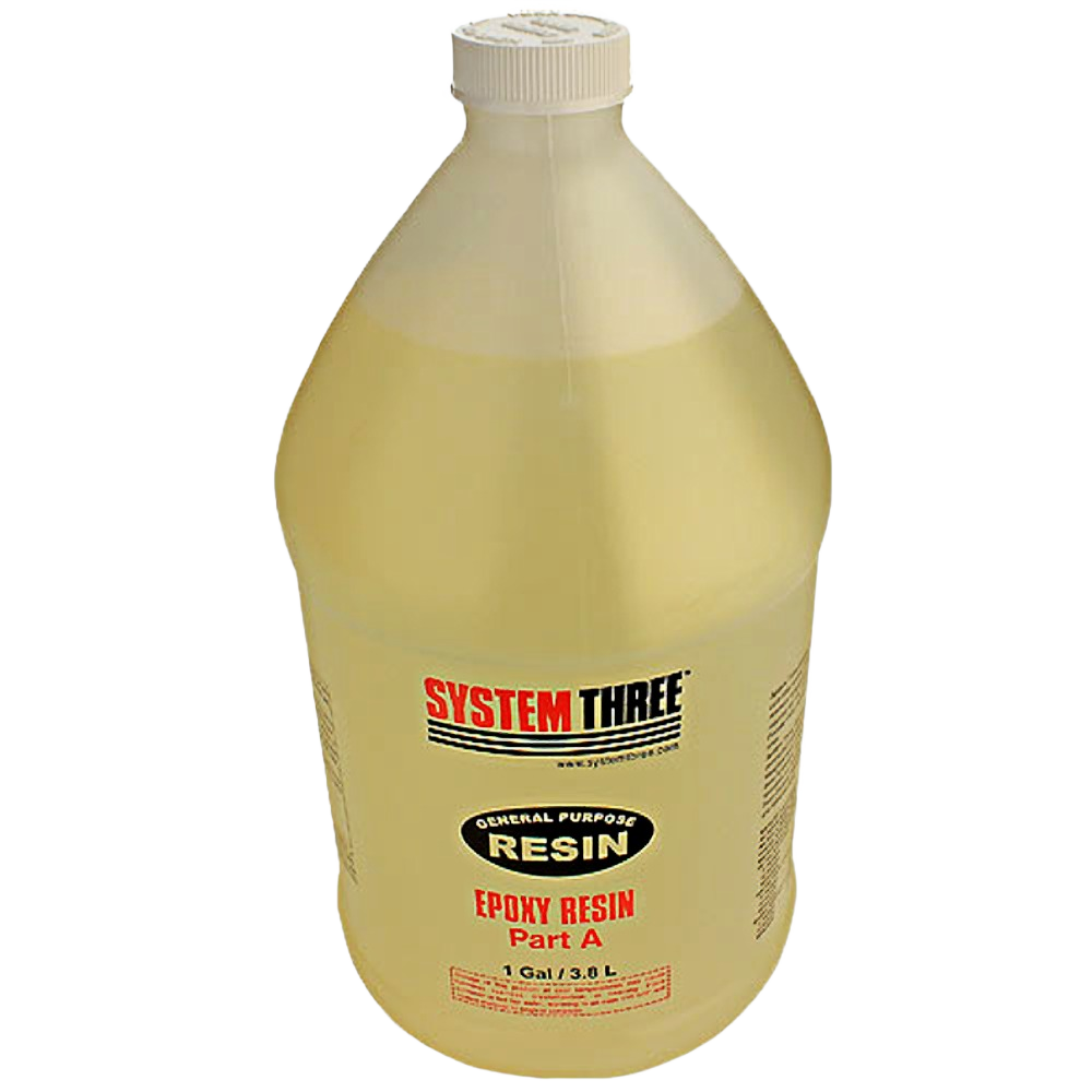 One-gallon container of clear epoxy resin for general purpose sealing and repair in home improvement collections