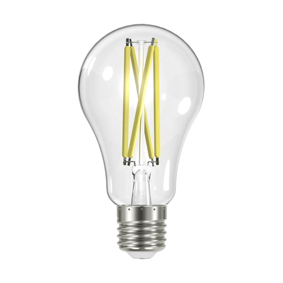 Clear LED filament light bulb with medium base for energy-efficient lighting and home improvement projects under $50
