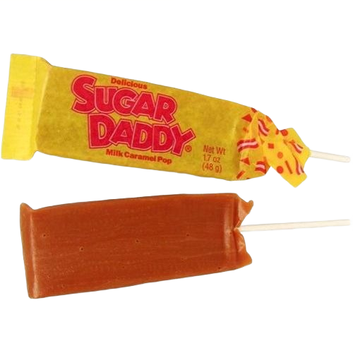 Classic milk caramel hard candy pop with yellow wrapper, part of Chocolates & Candies collection under $25 and food category