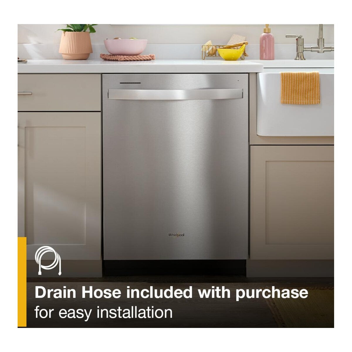 24" Stainless Steel Dishwasher with Spin&Load Rack and AI Intelligent Wash - 50 dBA