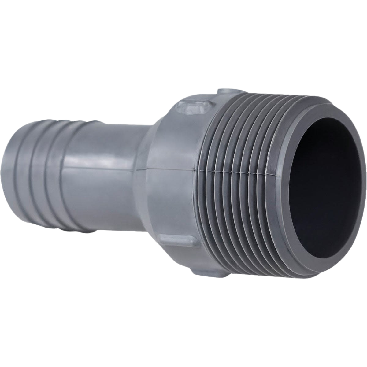 Gray reducing hose adapter with threaded male pipe fitting for plumbing and pipes & fittings projects