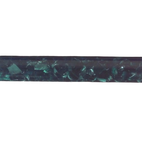 Close-up of electric green acrylic pen blank made from polished polymethyl methacrylate for woodworking tools collections