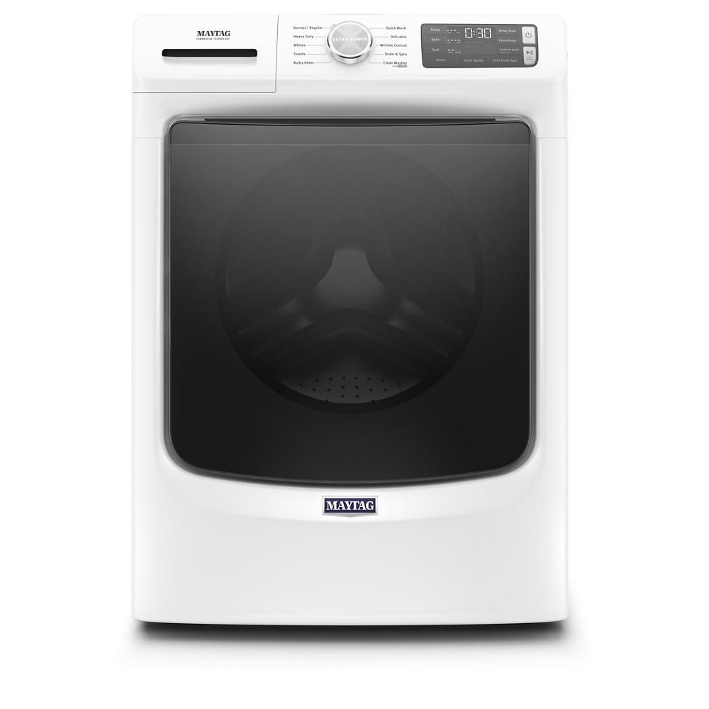 White front load washer with digital controls and Extra Power option in Washers & Dryers and Appliances collections