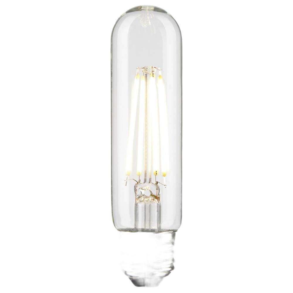 Clear tubular LED bulb with warm white light and medium base for lighting and electrical applications under $50 collections