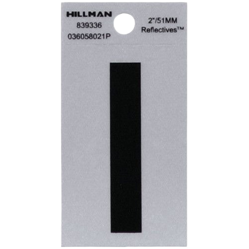 Black adhesive 2-inch reflective vinyl letter I for durable outdoor labeling in hardware and home improvement collections