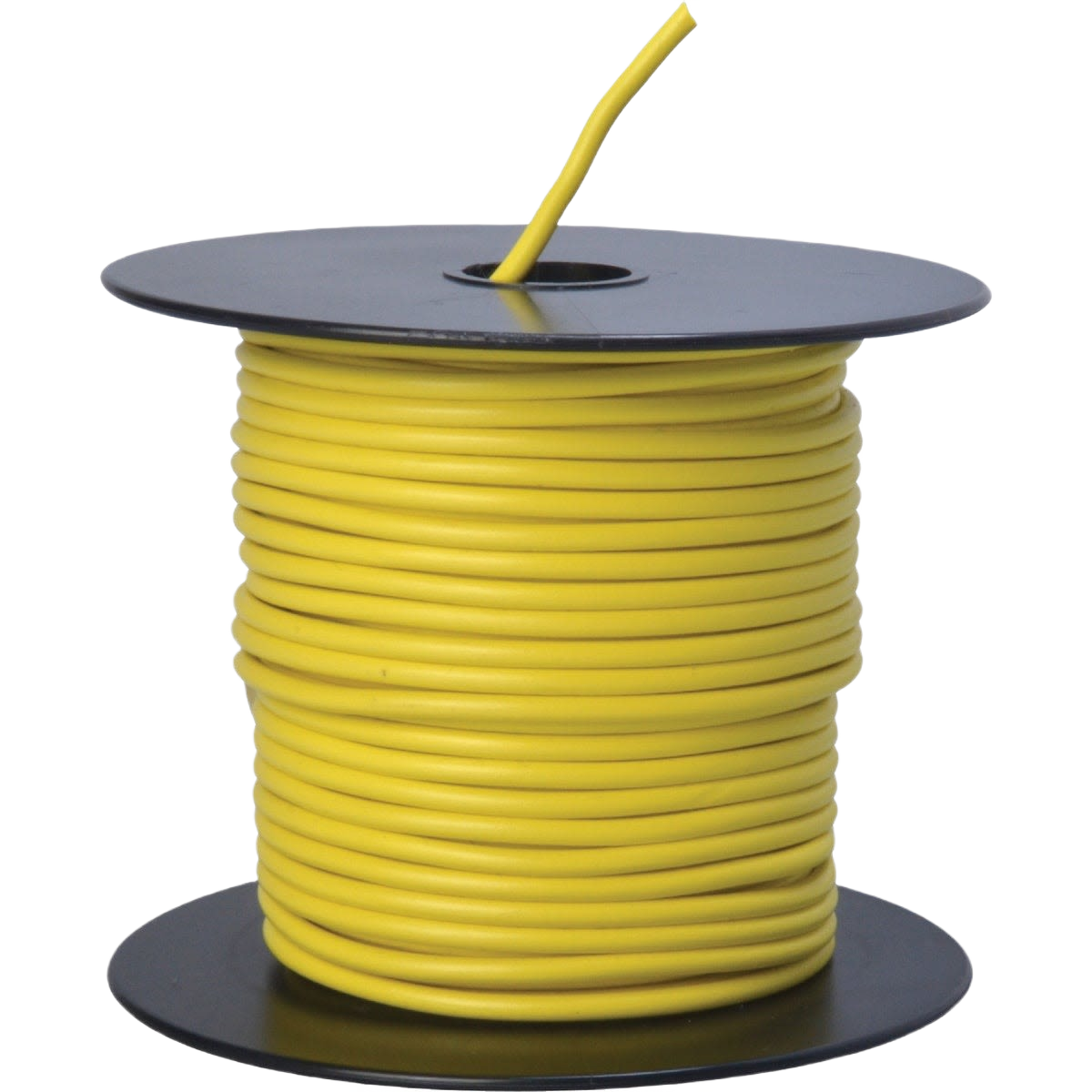 Spool of yellow 14-gauge PVC-coated primary wire for electrical use in home improvement projects