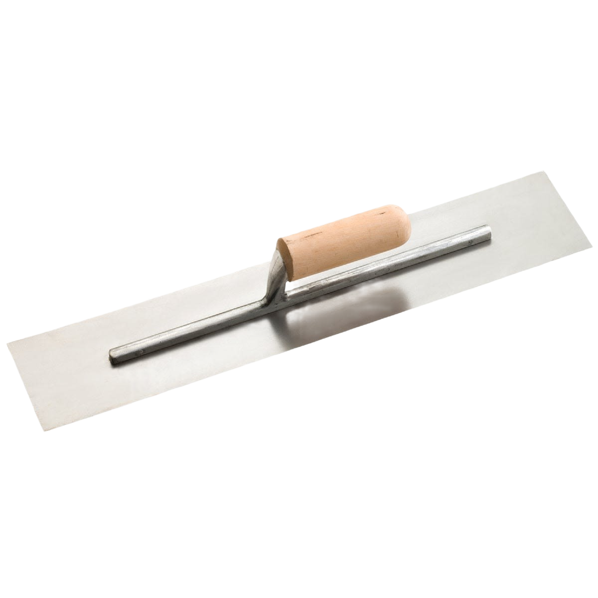 20-inch stainless steel finishing trowel with smooth wooden handle for precise wood and home improvement tasks