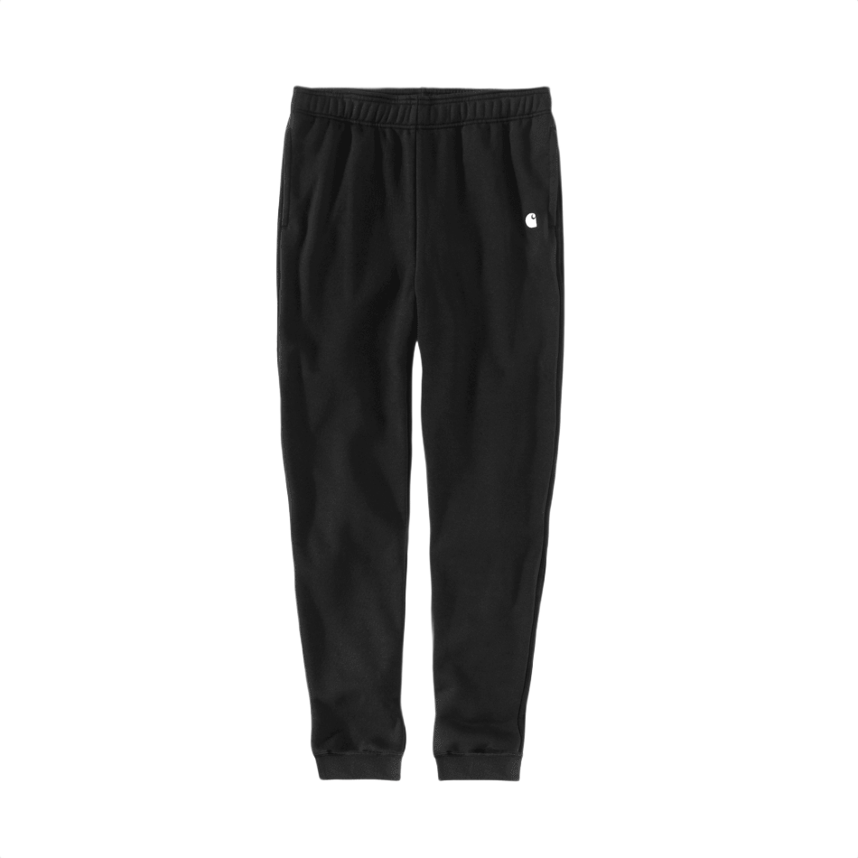 Men’s black loose fit sweatpants with elastic waistband and cuffed ankles, featuring a small logo on the thigh, part of Clothing & Shoes, Pants, Men, and Lounge Pants collections at Hartville Hardware.