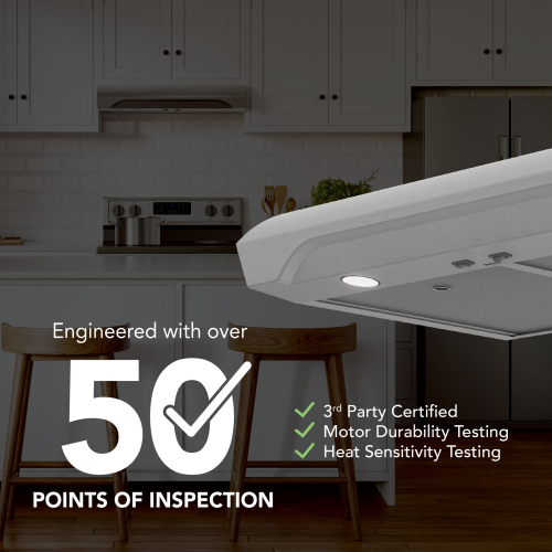 30" Under-Cabinet Range Hood, 350 MAX Blower CFM 1.5 Sones