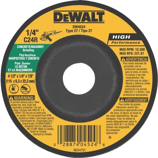 High-performance masonry grinding wheel with silicon carbide grain for concrete and stone, part of tool accessories collection