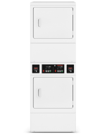 White commercial gas stack dryer with dual independent coin drop controls in dryers and gas dryers collection