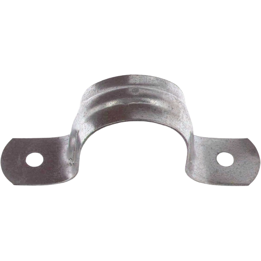 Zinc plated steel conduit strap with two mounting holes for electrical conduit and home improvement projects under $50 collections