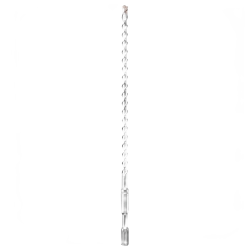 Silver long rotary hammer bit with spiral design for concrete drilling in power tool accessories and drill bits collections