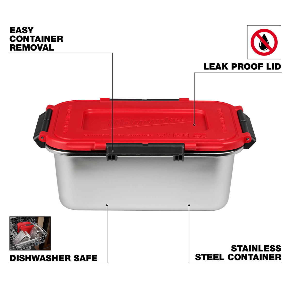 Milwaukee Stainless Steel Containers for M18™ Jobsite Lunch Warmer, 3-Pack