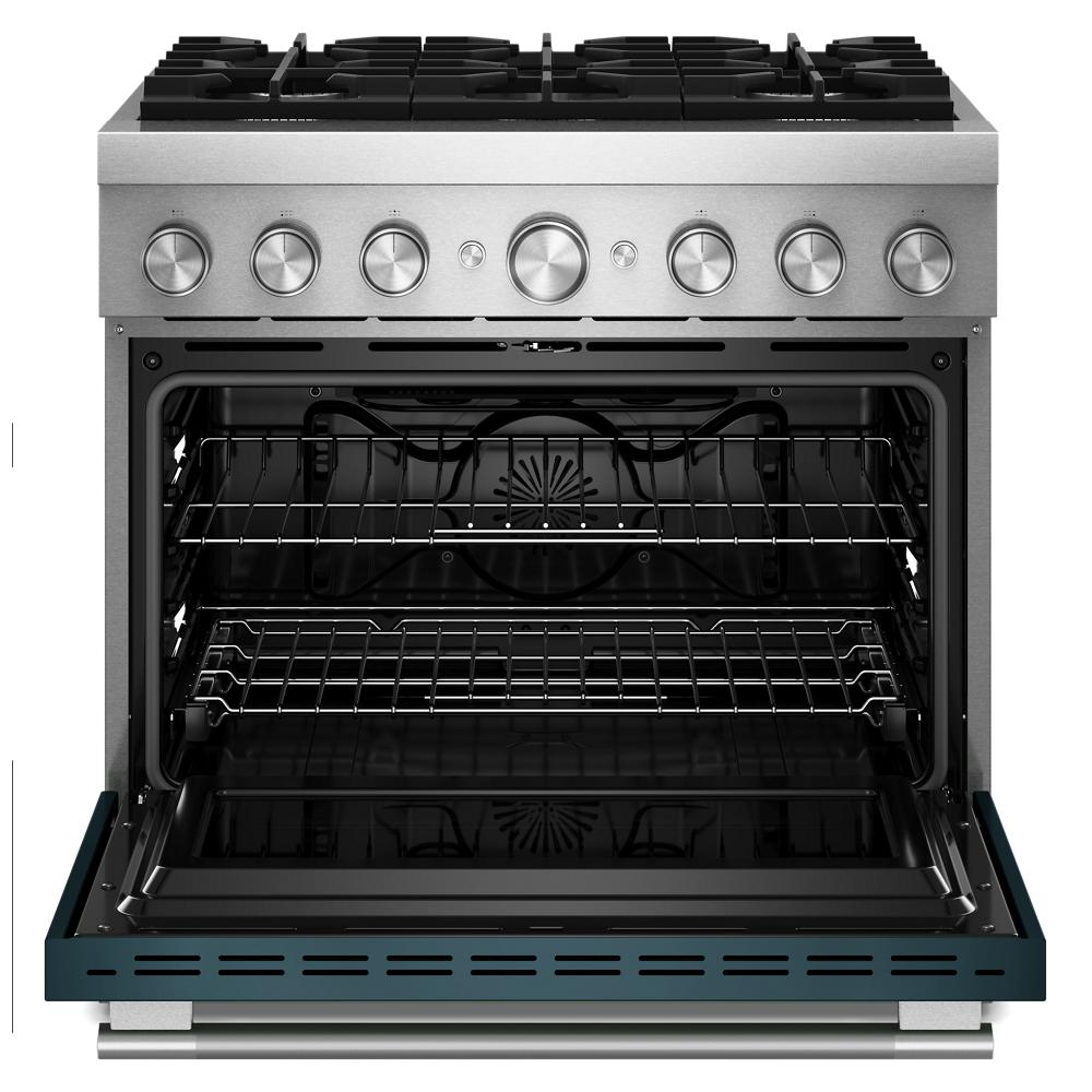 36-Inch 6 Burner Commercial-Style Dual Fuel Range with No Preheat Air Fry Mode