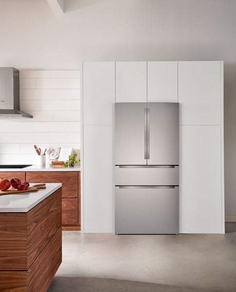 800 Series, French Door Bottom Mount Refrigerator, 36'', Brushed steel