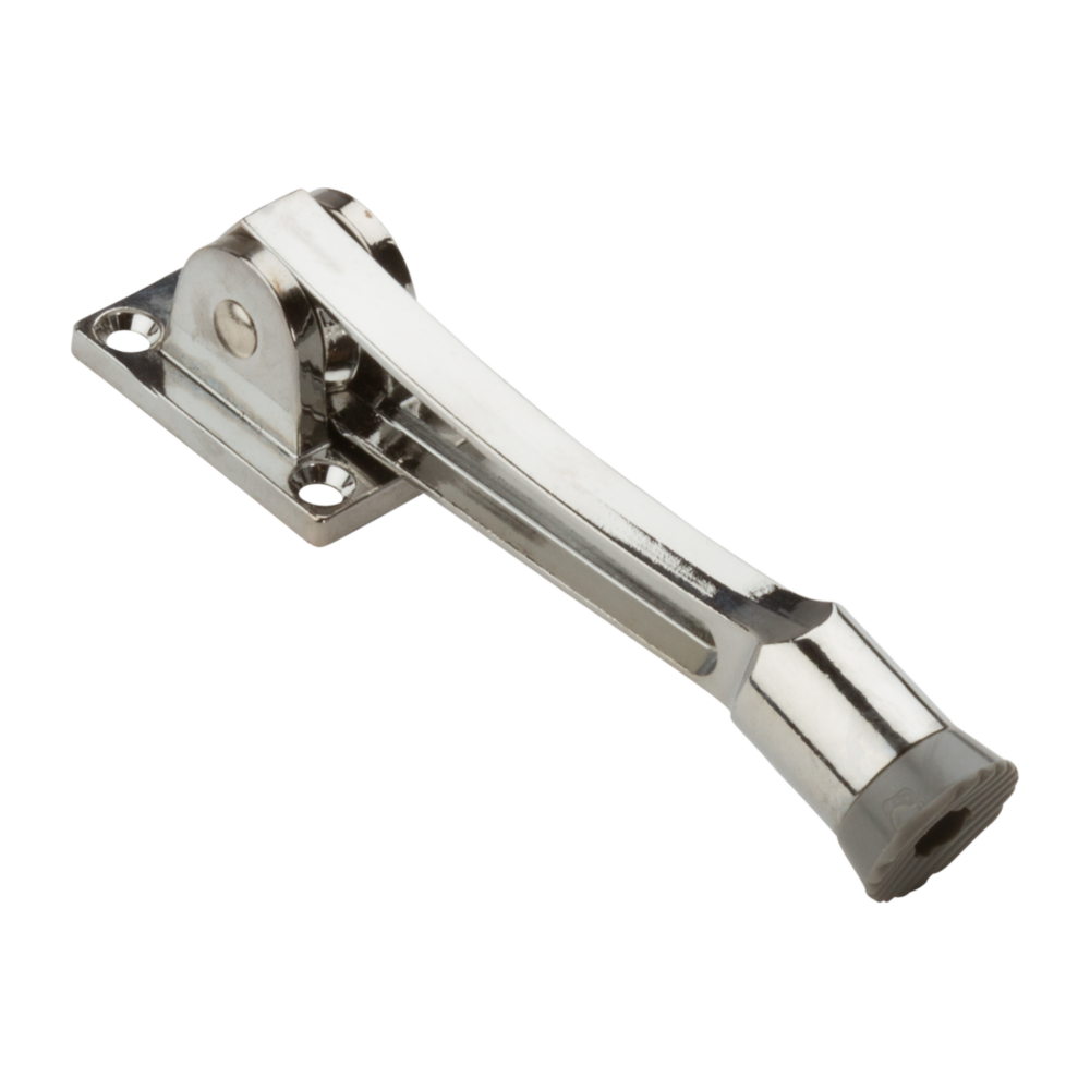 Chrome finish kickdown door stop with mounting holes for door accessories and home improvement projects under $50 collection