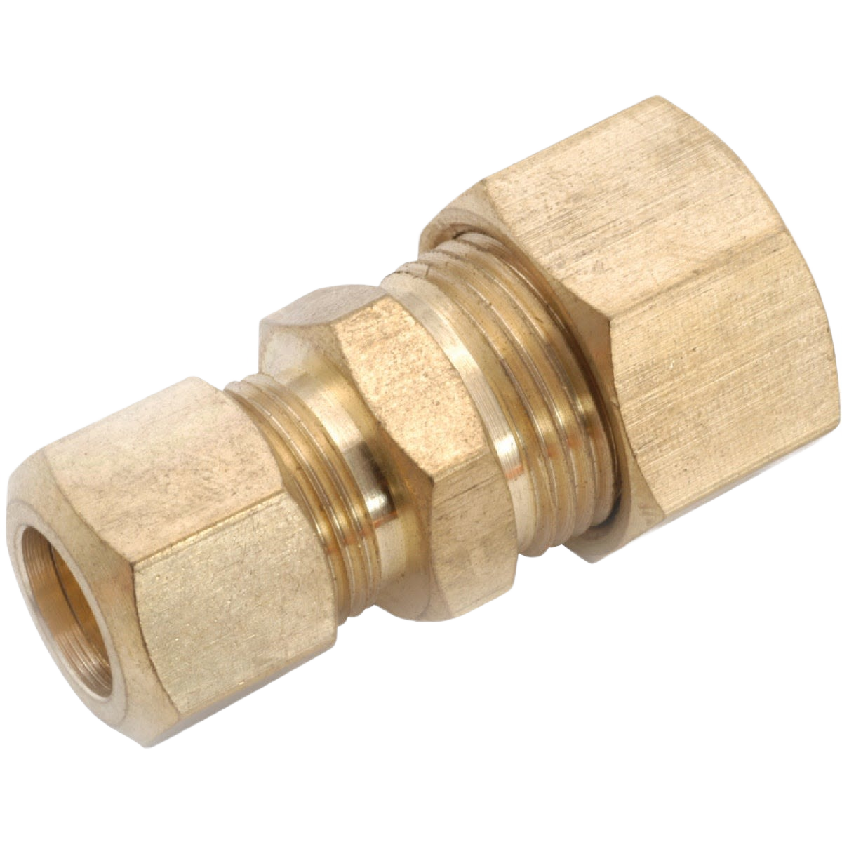 Brass full compression union fitting for plumbing and pipes, suitable for home improvement and repair projects