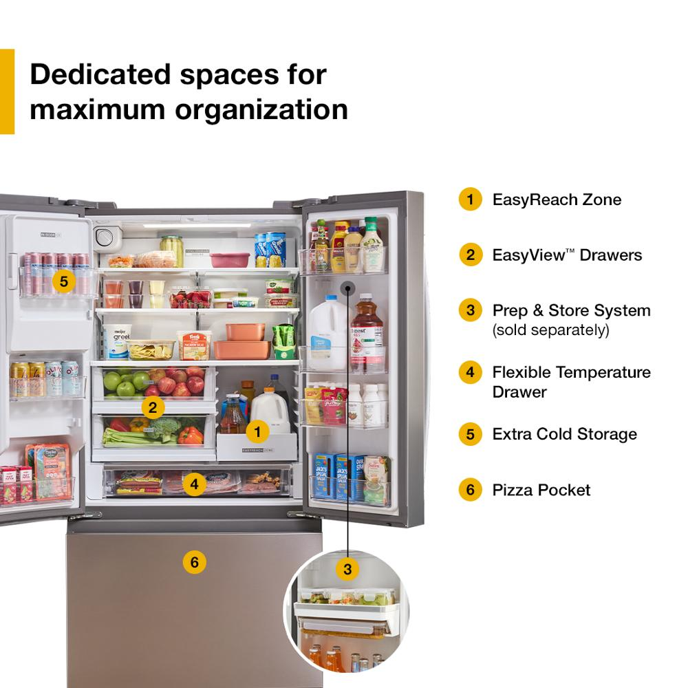 36-inch Wide True Counter-Depth 3-Door French Door Refrigerator - 23.4 cu. ft.