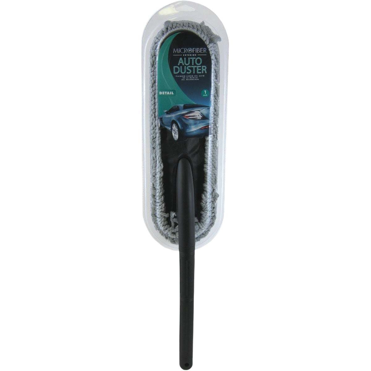 Black-handled exterior auto duster with soft microfiber strands for automotive cleaning under $50 tools collection