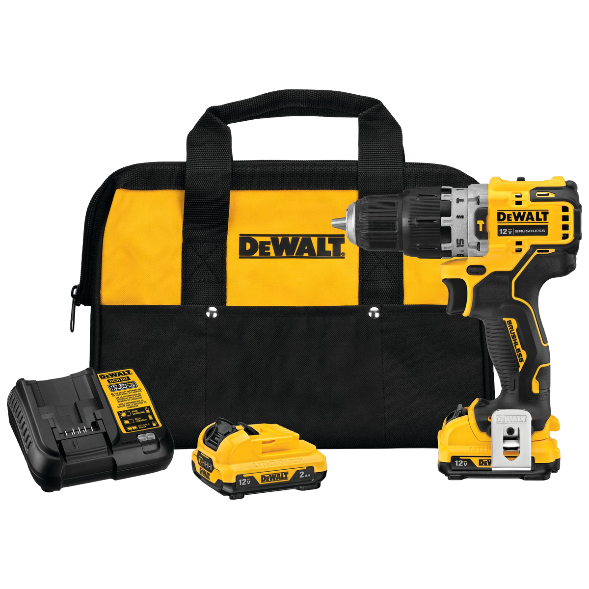 DEWALT 12V MAX* Brushless Cordless 3/8 in. Hammer Drill Kit