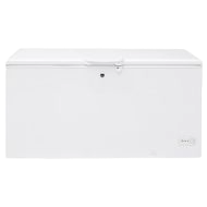 White manual defrost chest freezer with lock and control dial, designed for home appliances and freezer collections