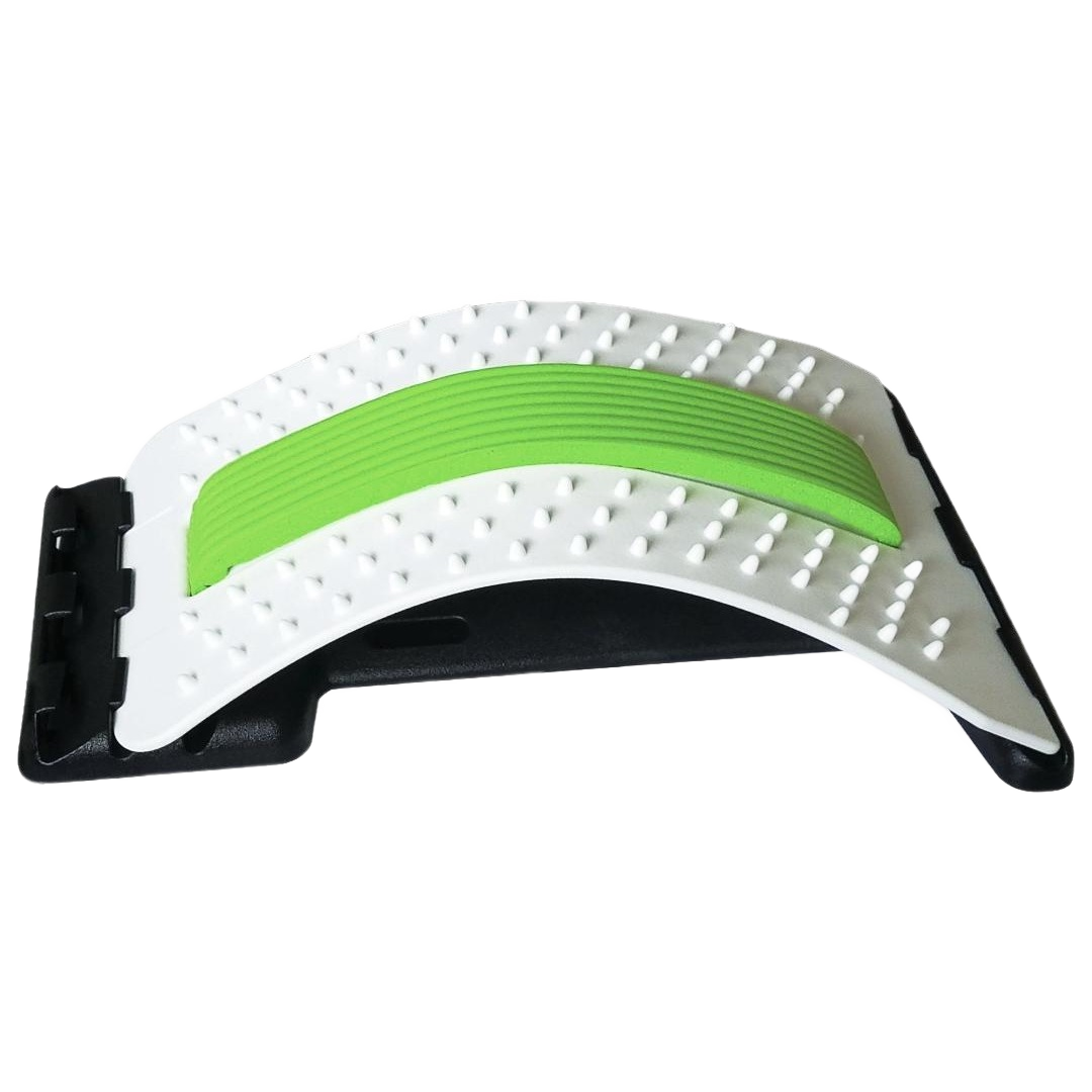 White spinal traction device with green arch and textured surface for lower back pain relief in Health & Beauty collection