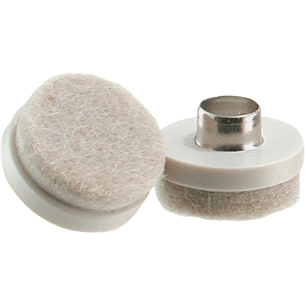 Round almond nylon furniture glides with felt pads for surface protection in cabinet and hardware accessories under $50